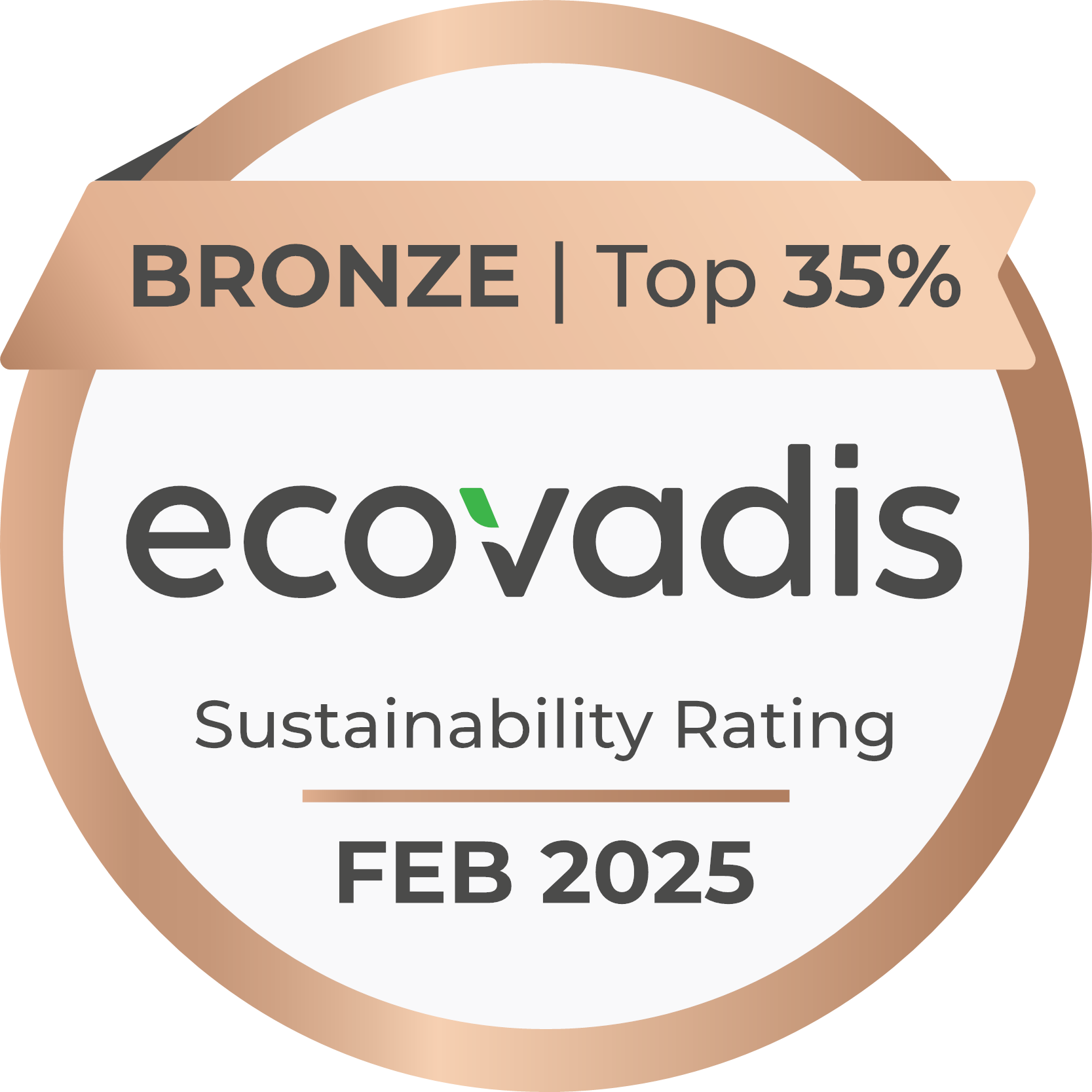 E. Hartikaiselle myönnetty ecovadis Sustainability Rating -logo.